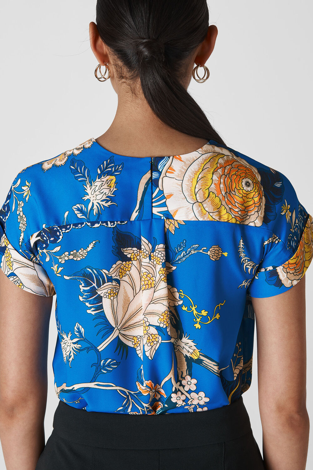 Exotic Floral Shell Top Blue/Multi