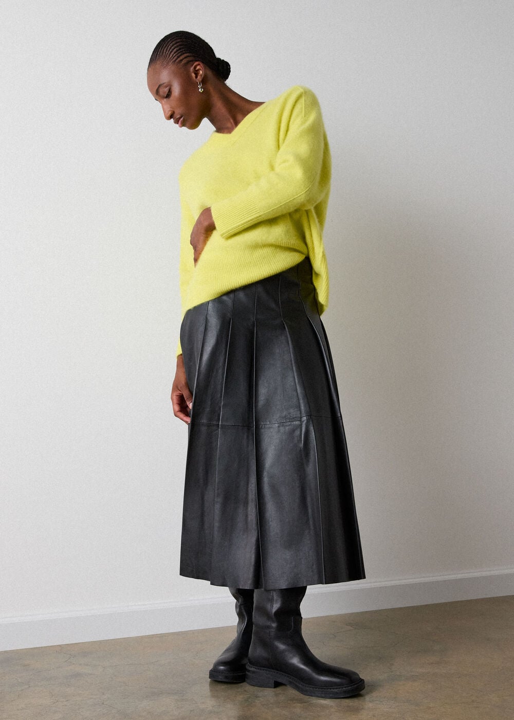 Black Leather Kilt Skirt