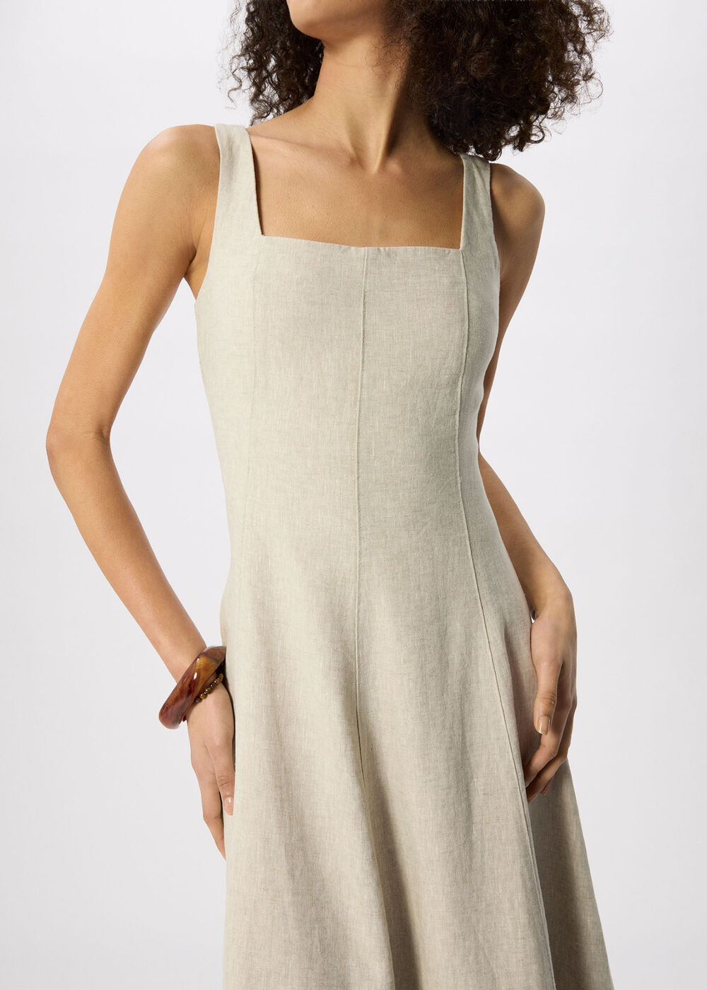 Fit and Flare Linen Dress