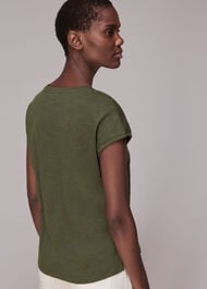 Minimal Cap Sleeve Tee Khaki