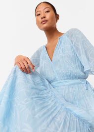 Petite Bamboo Leaves Gathered Dress
