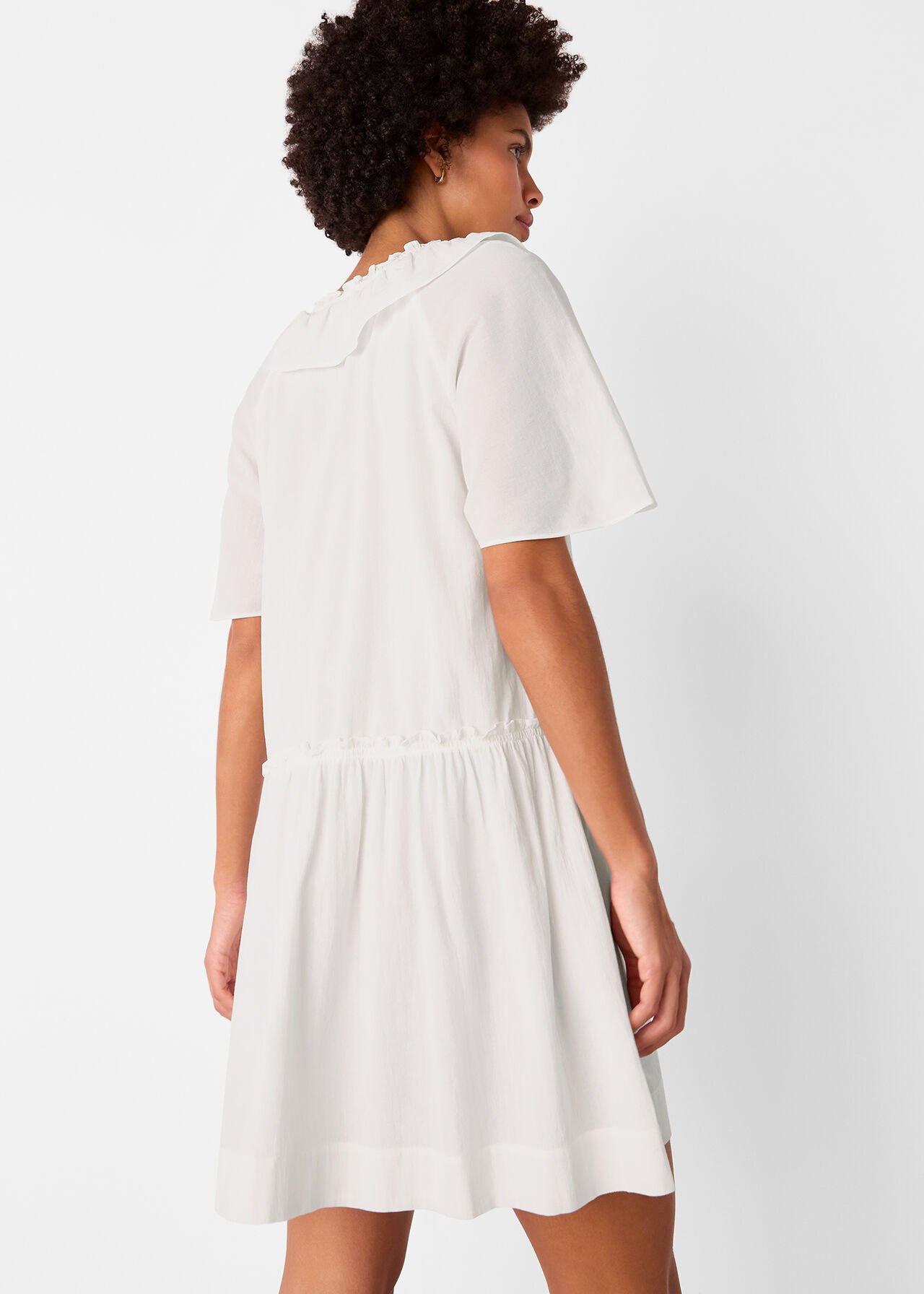 Ruffle Trapeze Mini Dress