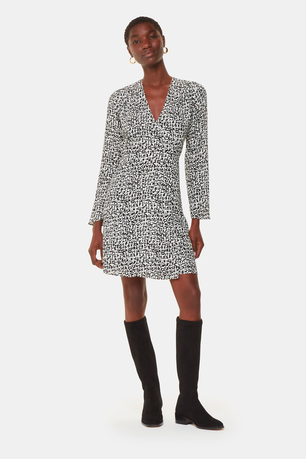 Scribble Print Flippy Dress