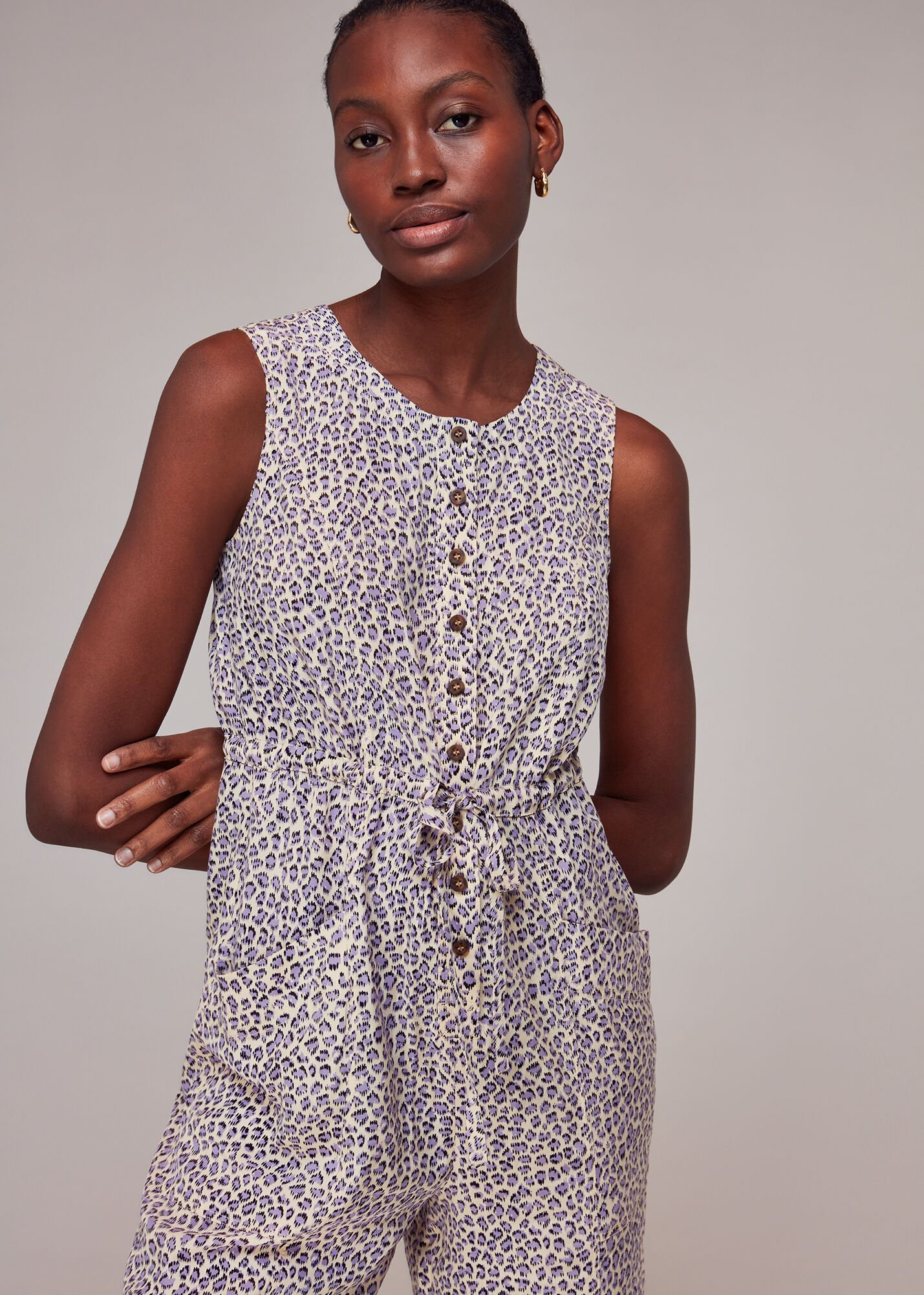 Lilac Multi Dashed Leopard Jess Jumpsuit WHISTLES