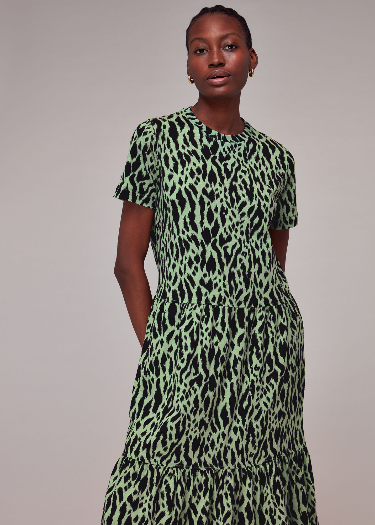 Whistles zebra flippy dress cheap