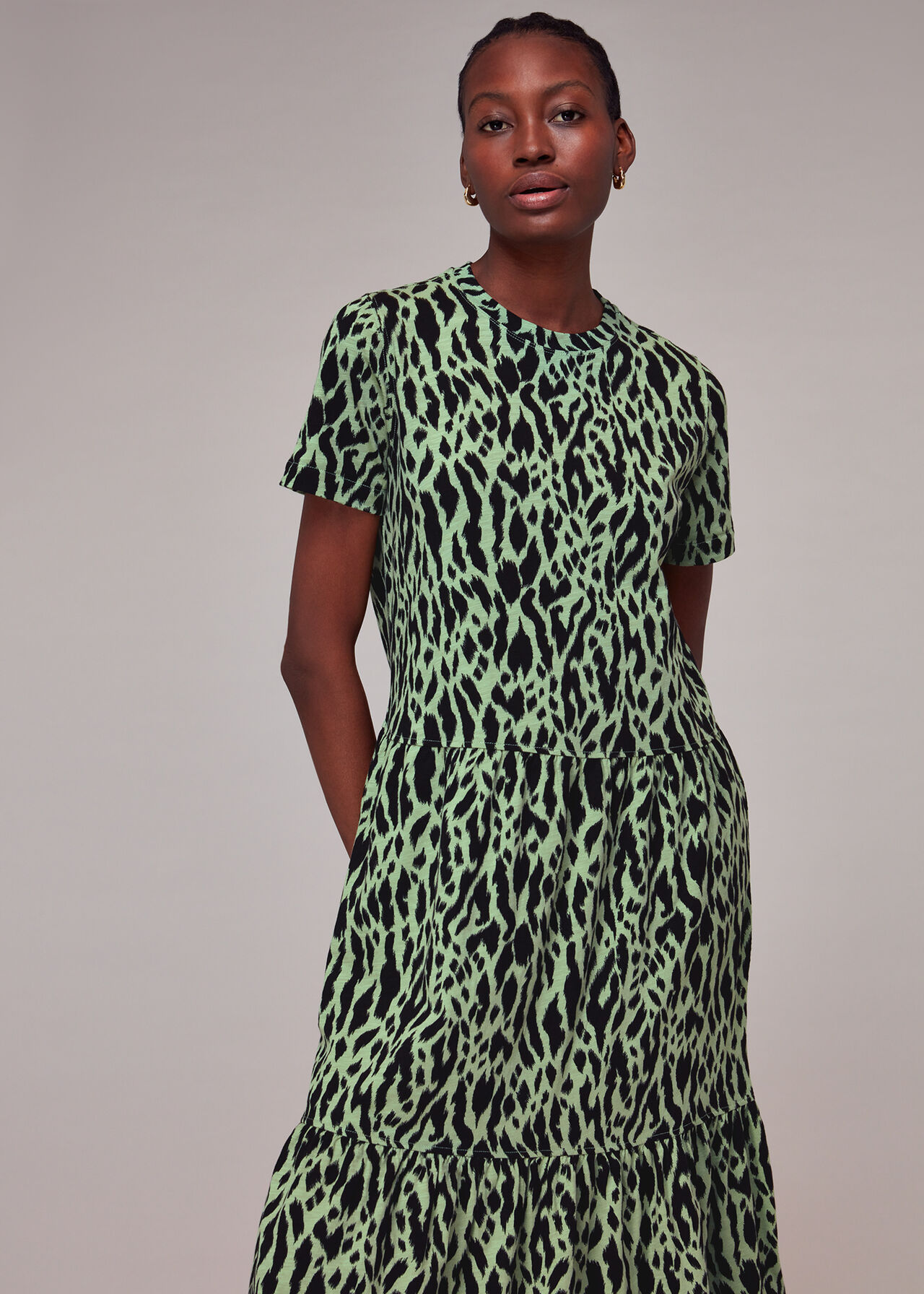 Zebra Tiered Jersey Dress