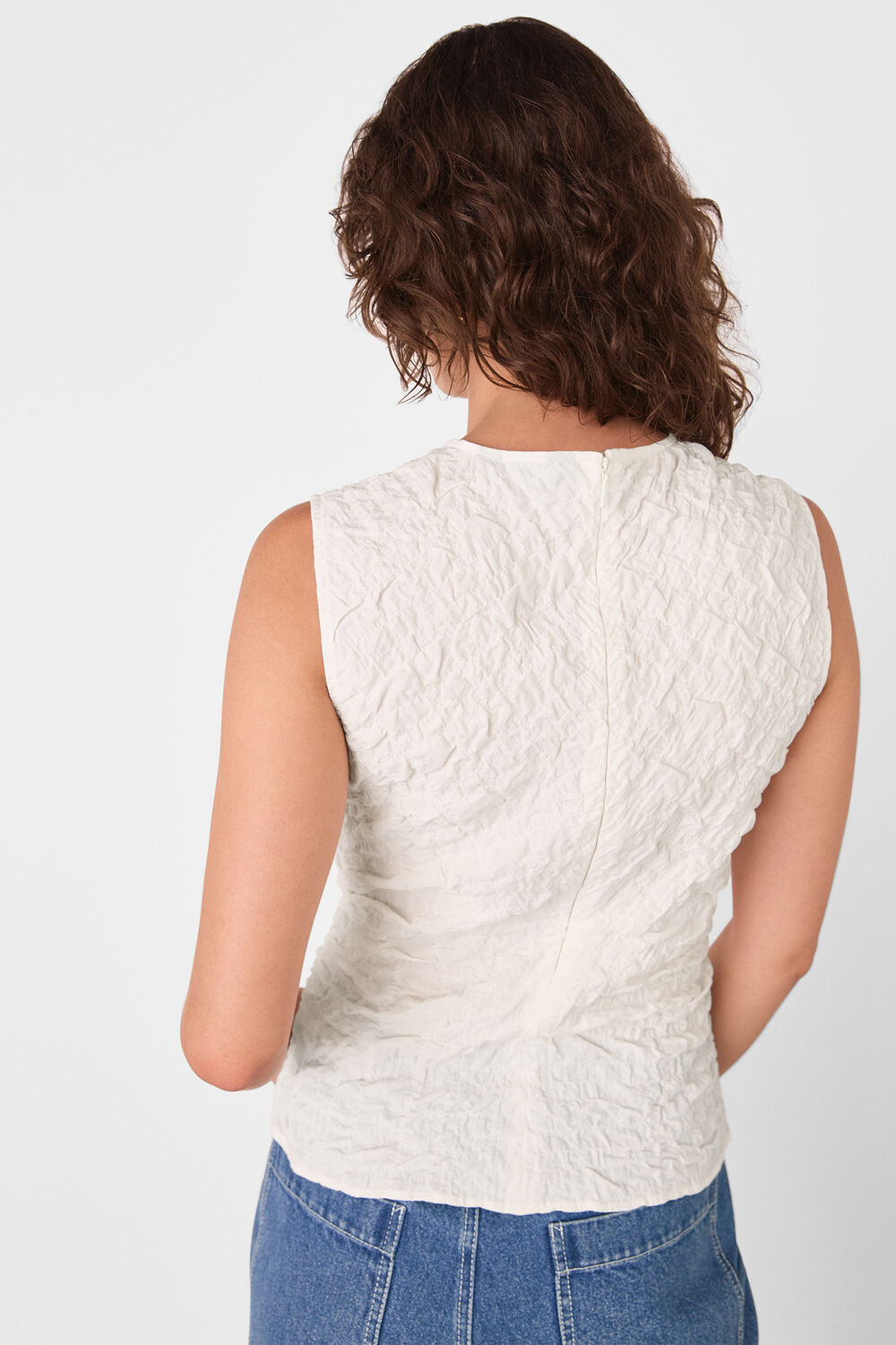 Ivory Cotton Textured Tank