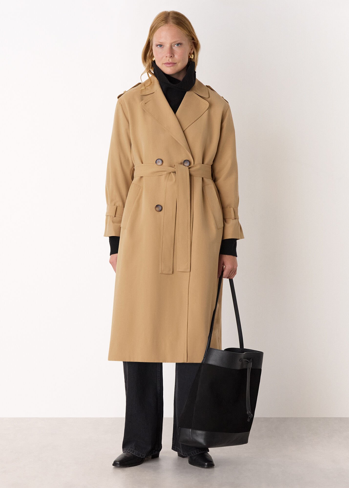 whistles riley trench coat neutral