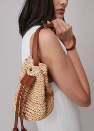 Abi Mini Straw Drawstring Bag