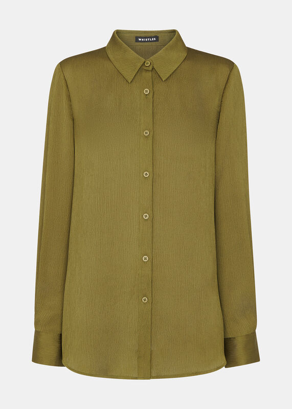 Khaki Molly Satin Shirt