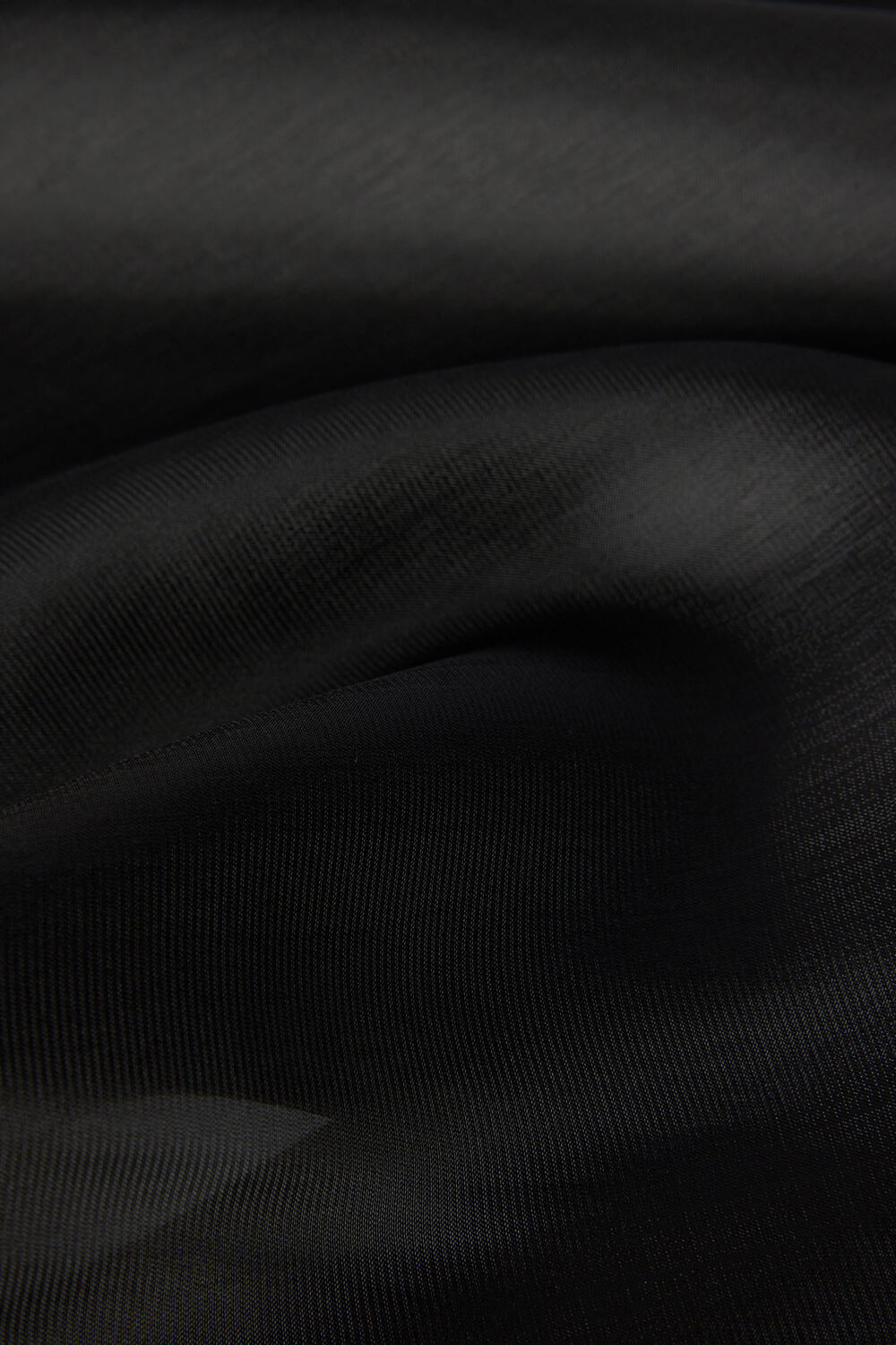Black Organza Column Midi Skirt