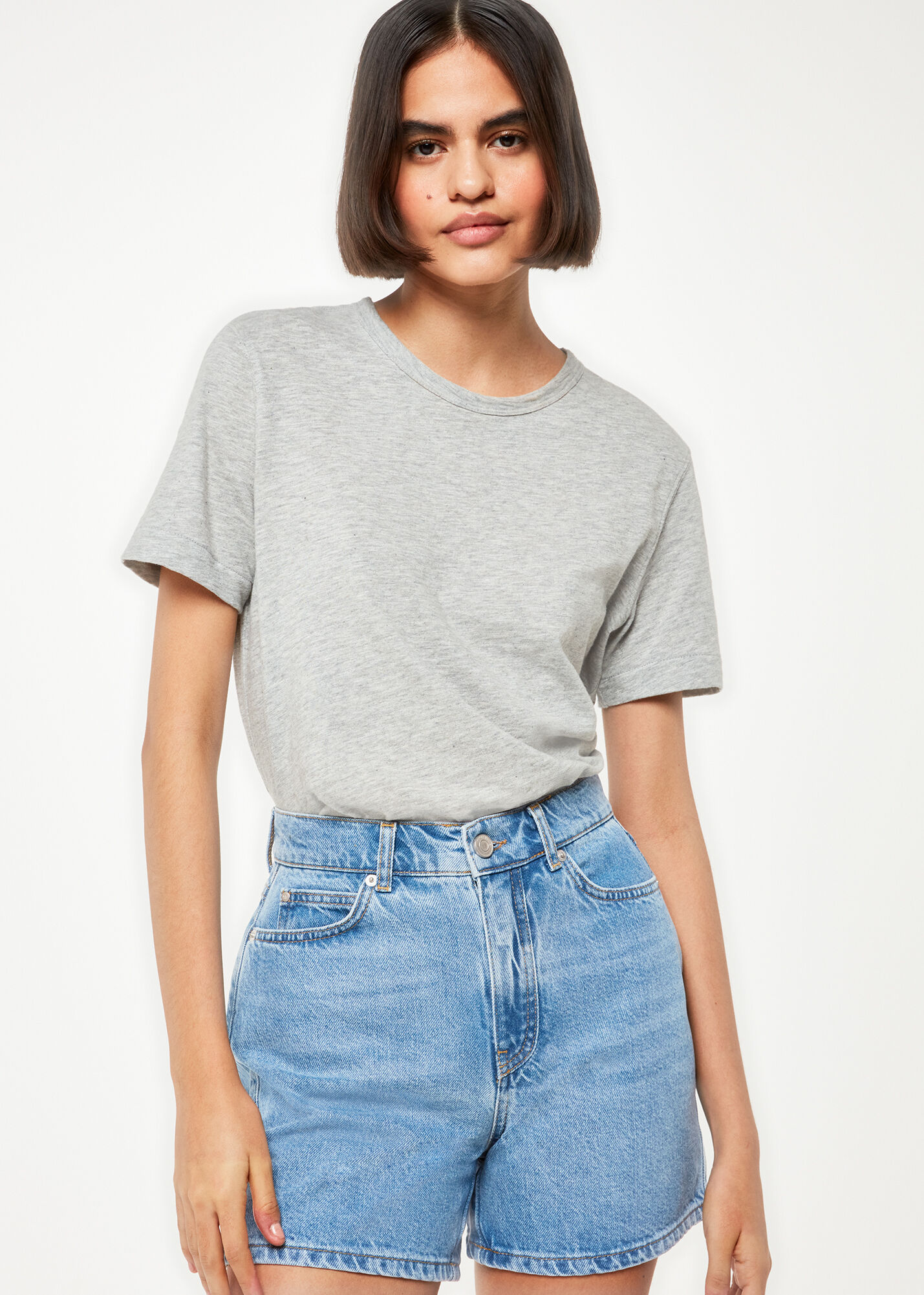 Denim shorts grey sales