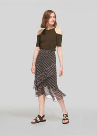 Cold Shoulder Top Khaki
