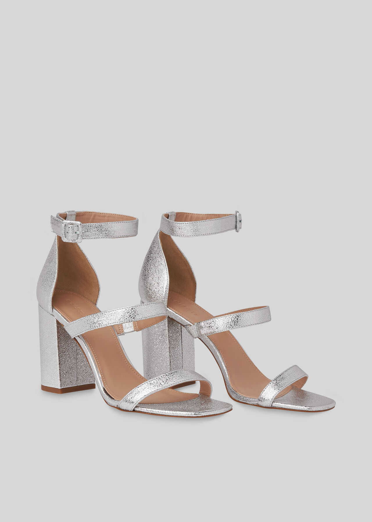 Hayes Block Heel Sandal Silver