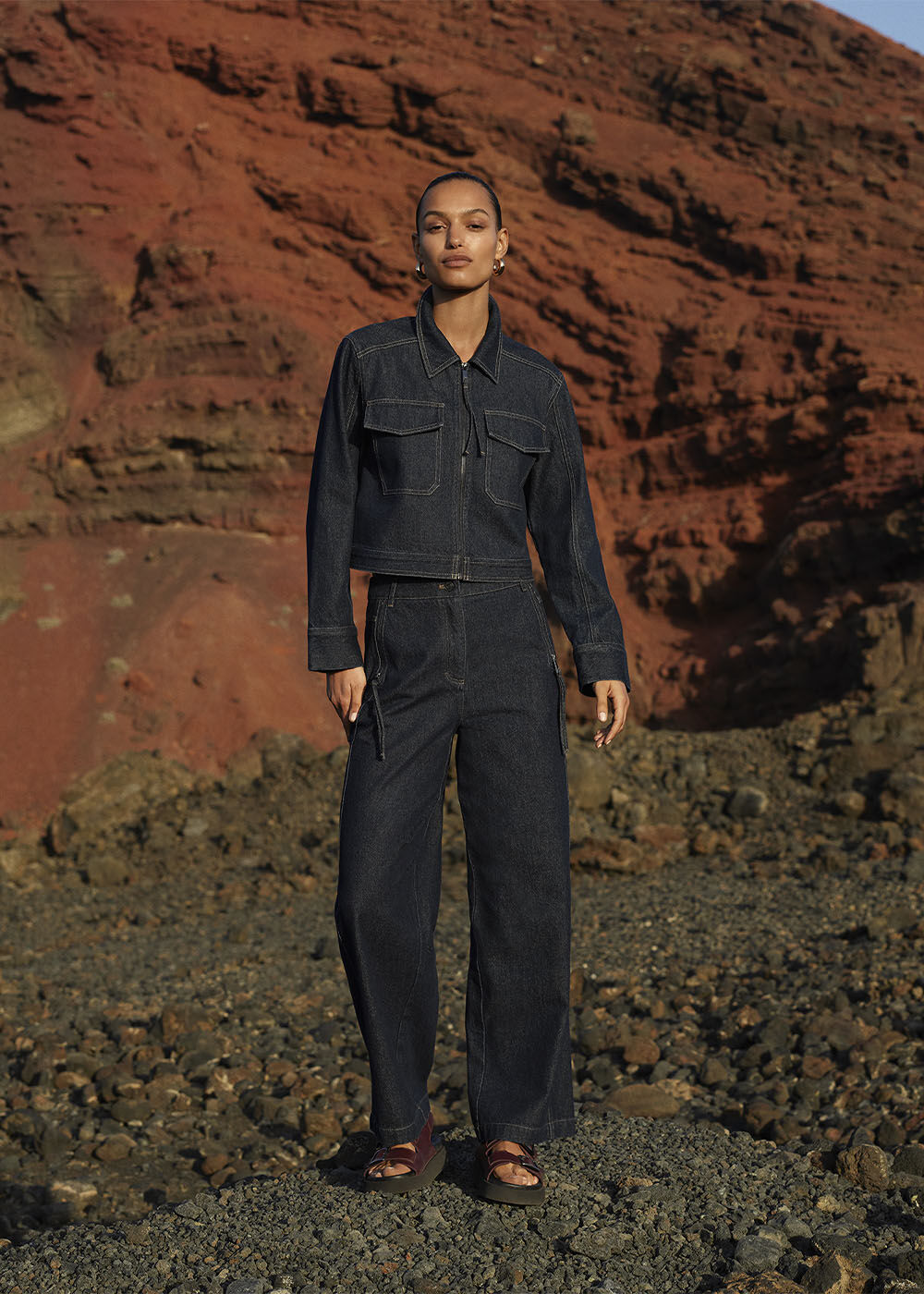 Dark Denim Sandy Western Denim Trouser | WHISTLES | Whistles UK |