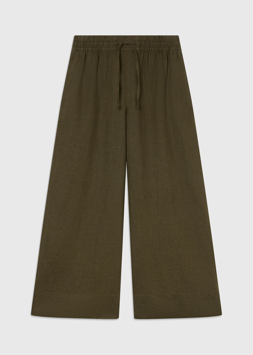 Elasticated Linen Crop Trouser