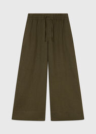 Elasticated Linen Crop Trouser