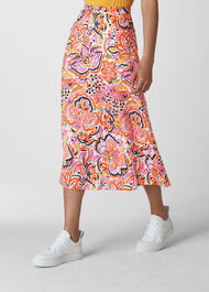 Art Floral Print Skirt Multicolour