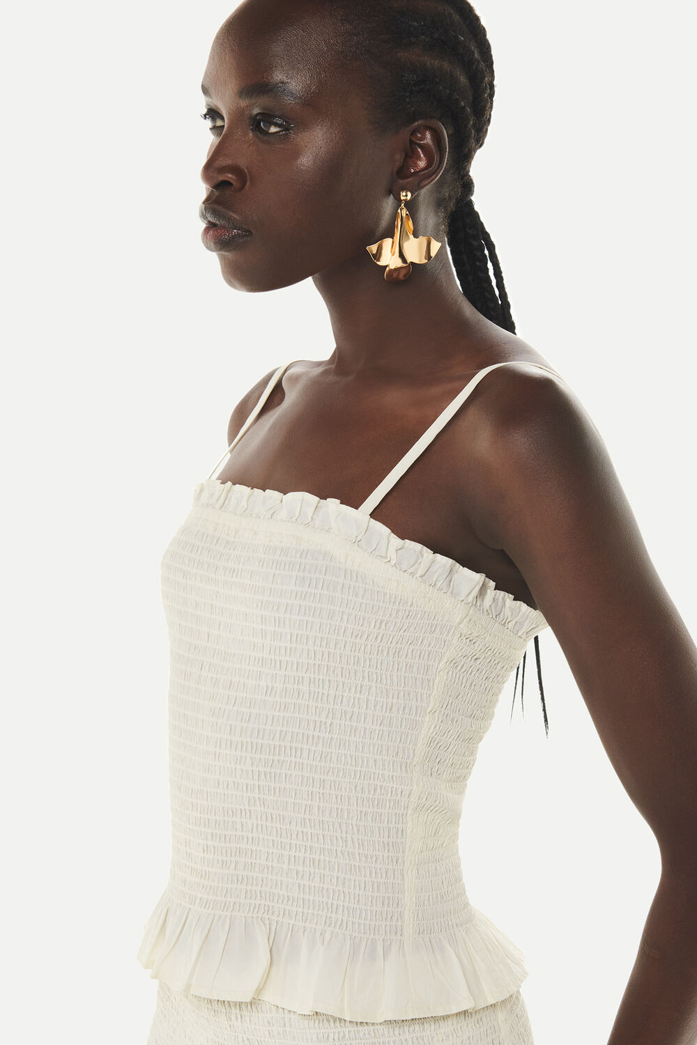 Ivory Detachable Lois Crinkle Top