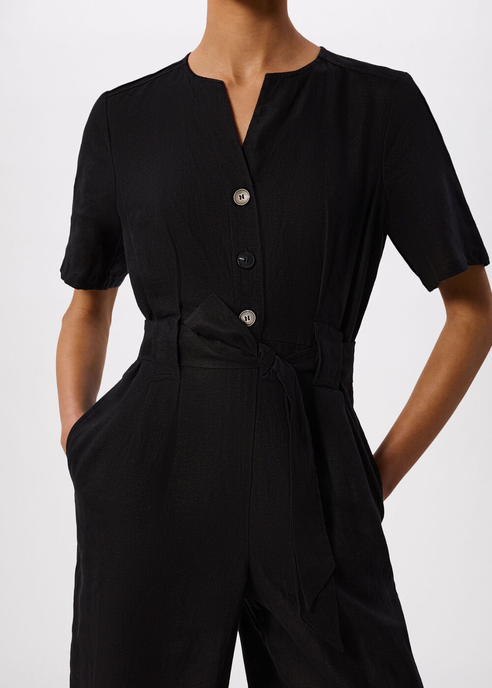 Fiona Linen Button Jumpsuit