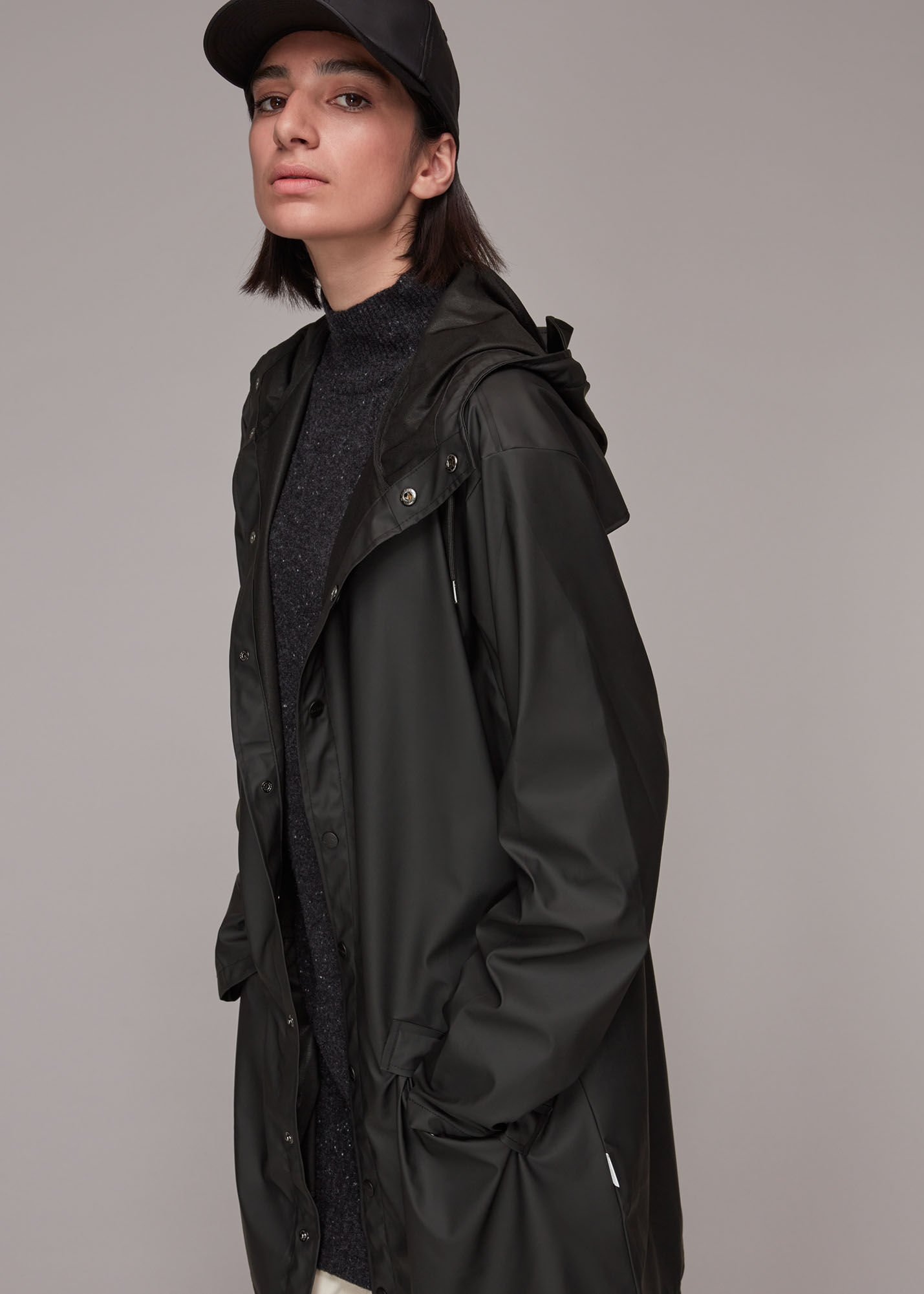 Black rain deals jacket with hood