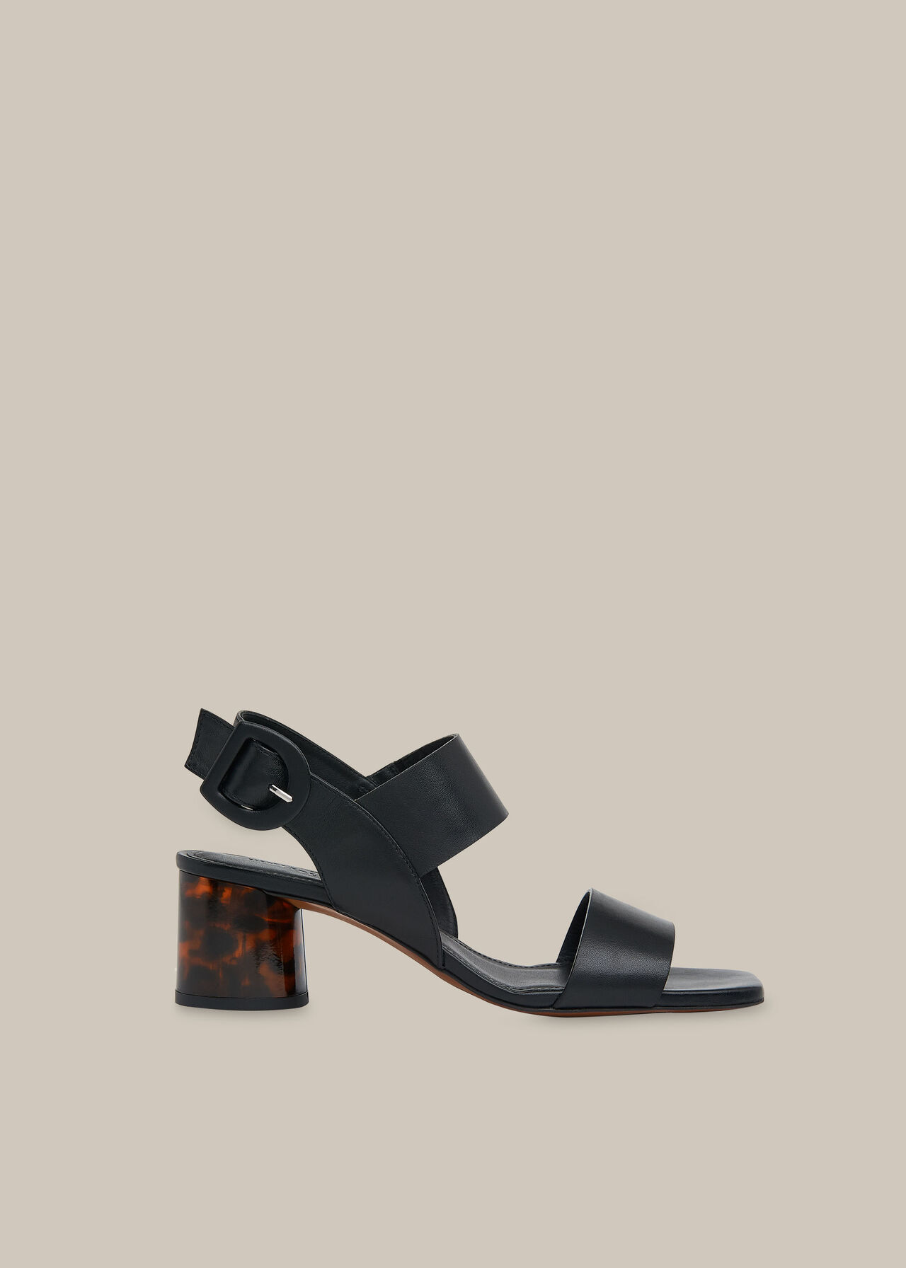 Adley Tort Detail Sandal Black