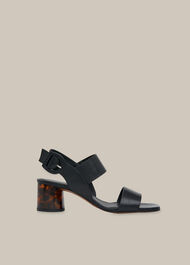 Adley Tort Detail Sandal Black