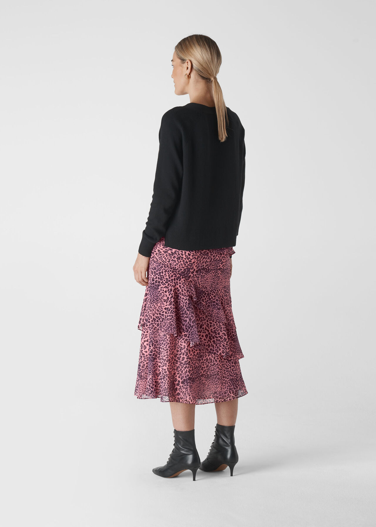 Wild Cat Print Skirt Pink/Multi