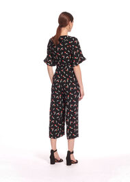 Alma Tulip Print Wrap Jumpsuit Black/Multi