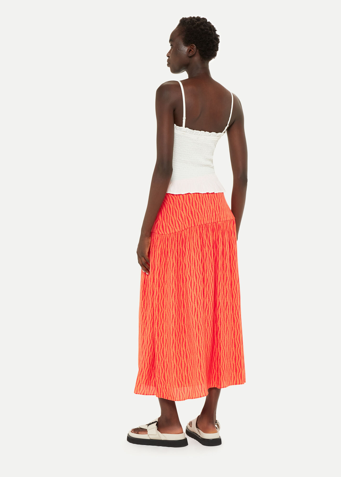 Whistles red pleated skirt outlet