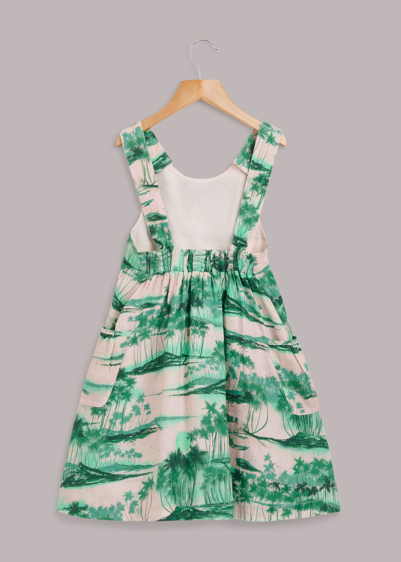 Waving Palms Poppy Linen Dress