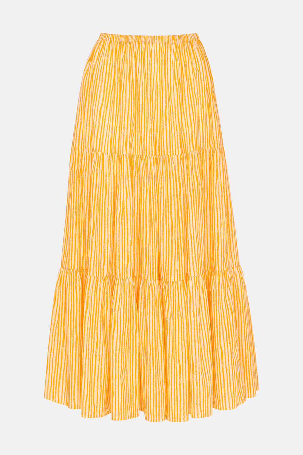 Chalk Stripe Tiered Skirt