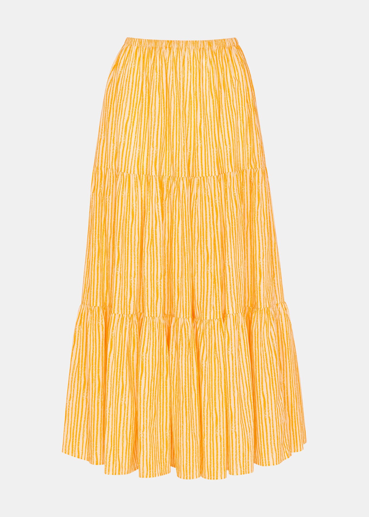 Chalk Stripe Tiered Skirt