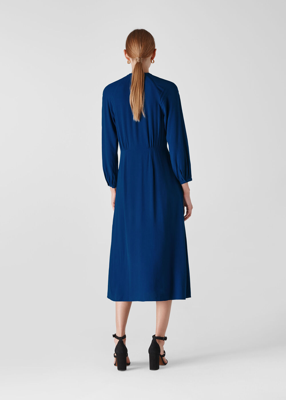 Eloise Textured Dress Dark Blue