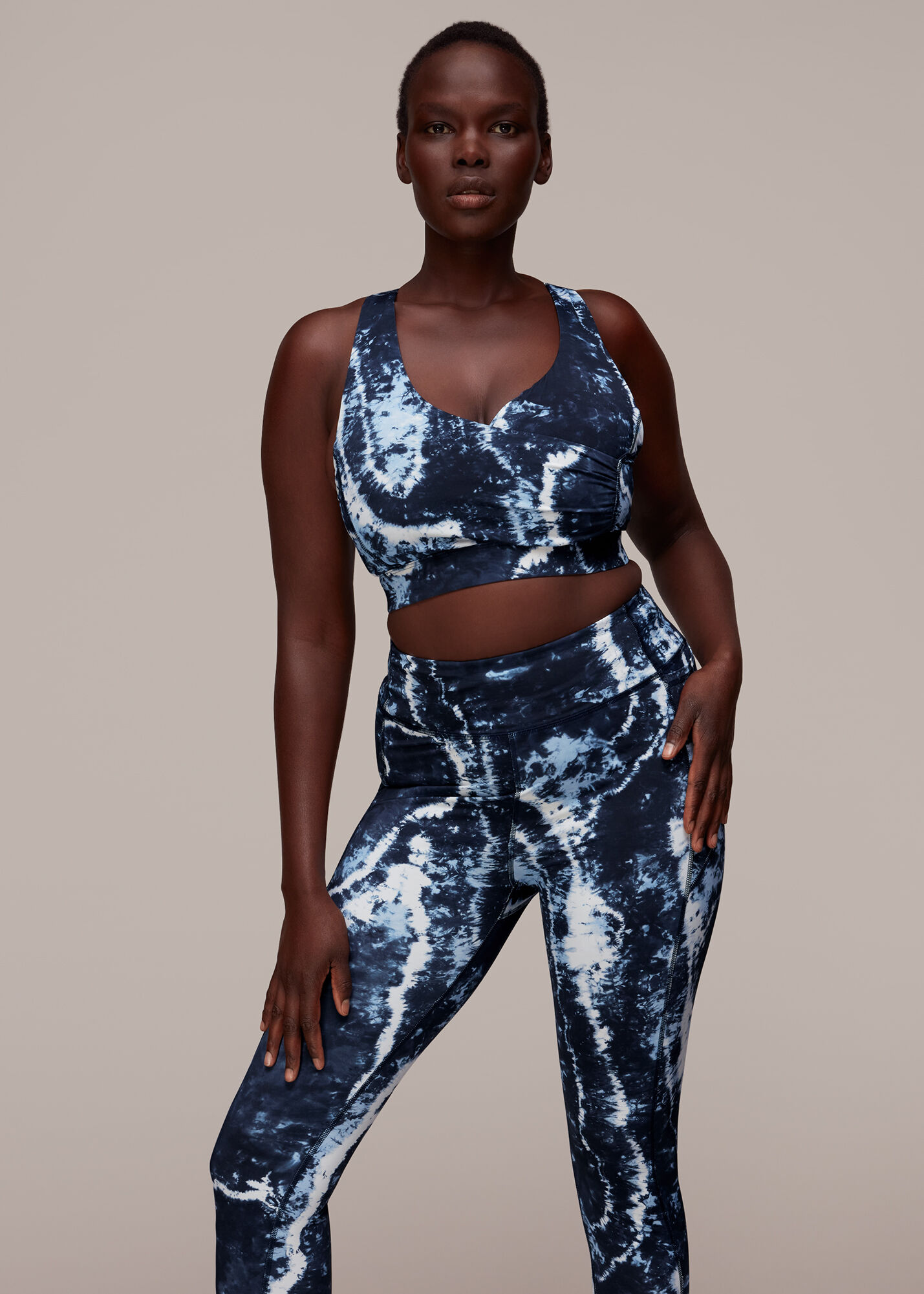 Blue/Multi Tie Dye Sports Bra | WHISTLES | Whistles US |