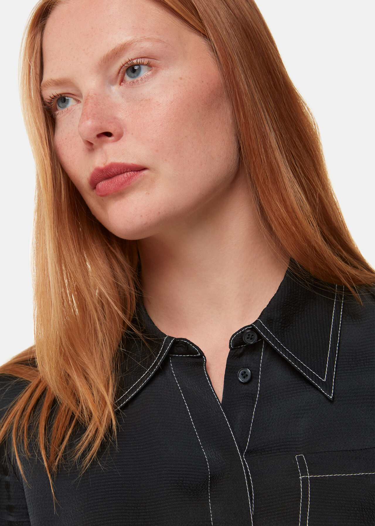 Top Stitch Detail Shirt