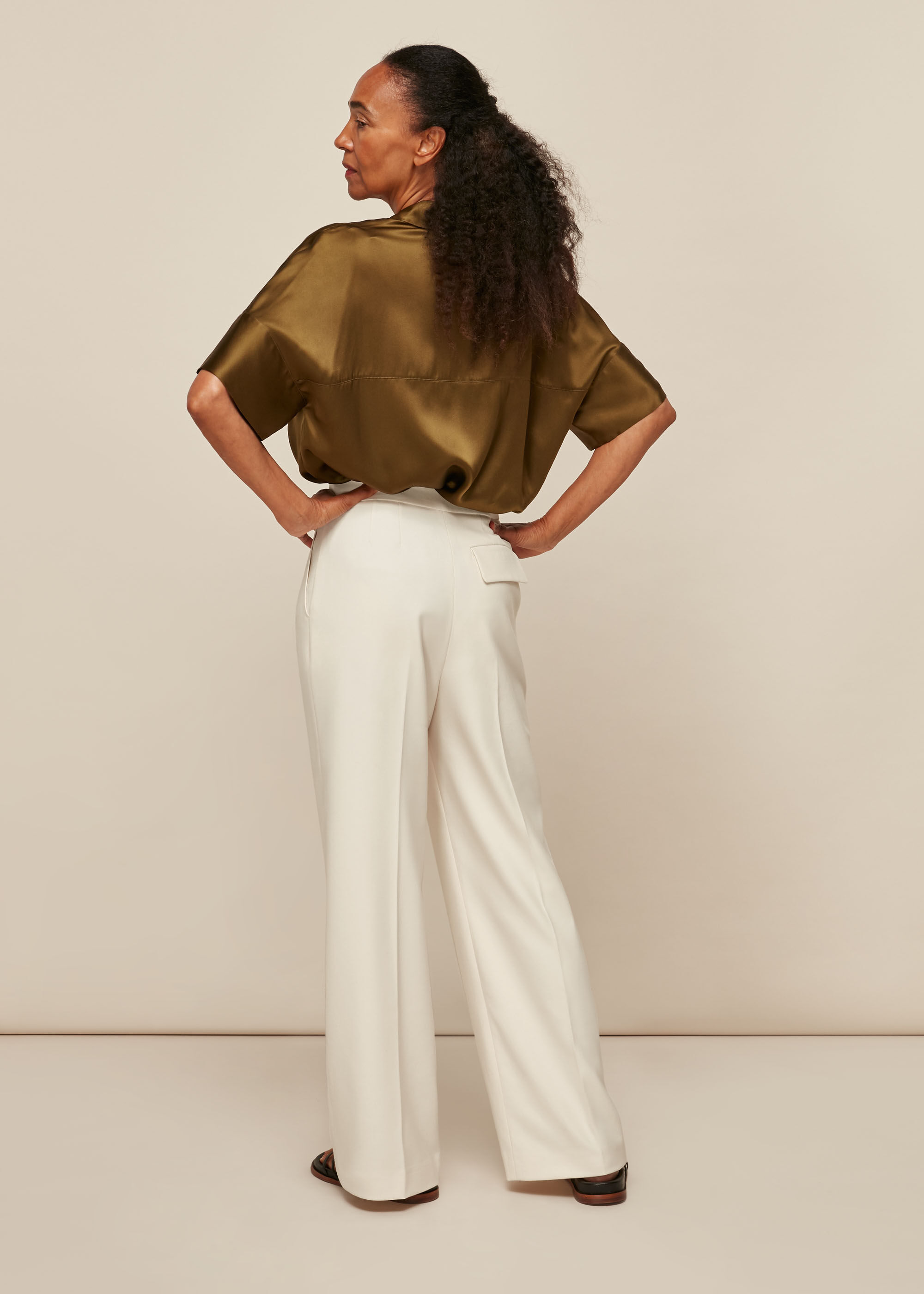 Ivory Fionn Full Length Trouser | WHISTLES | Whistles US |