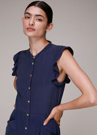 Frill Sleeve Button Dress