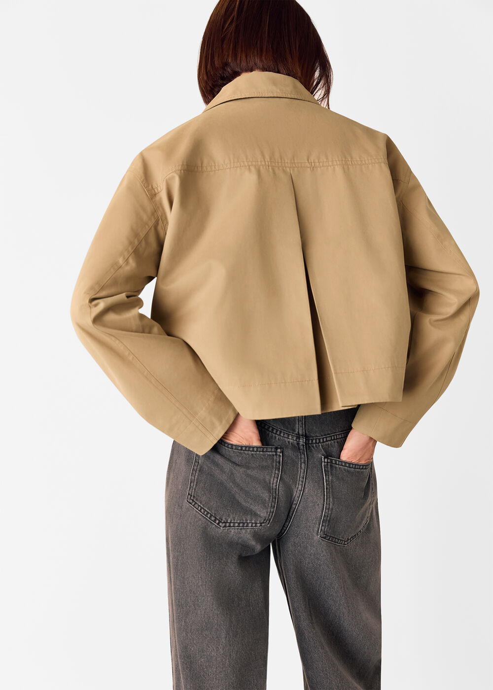 Short Cotton Trench Jacket