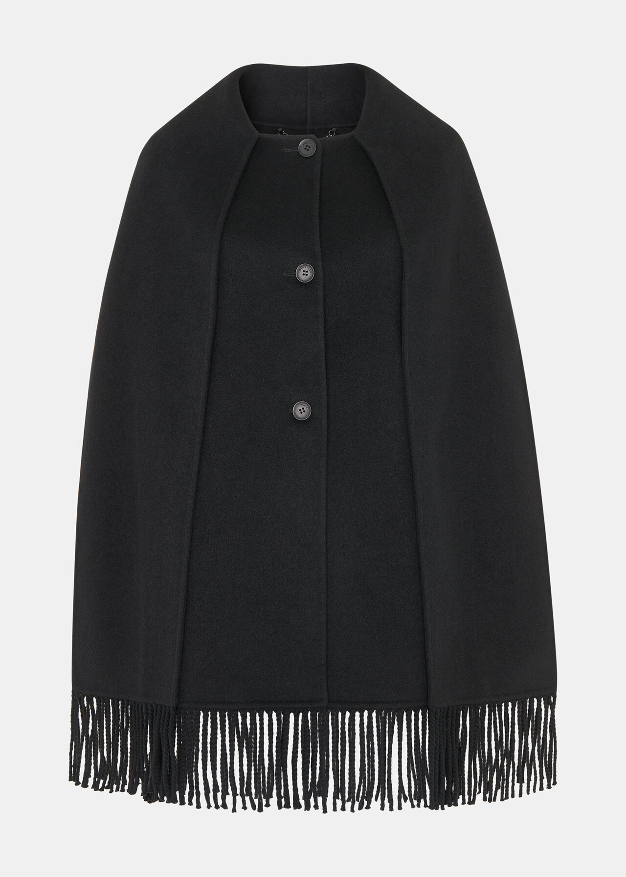 Double Face Wool Fringe Coat