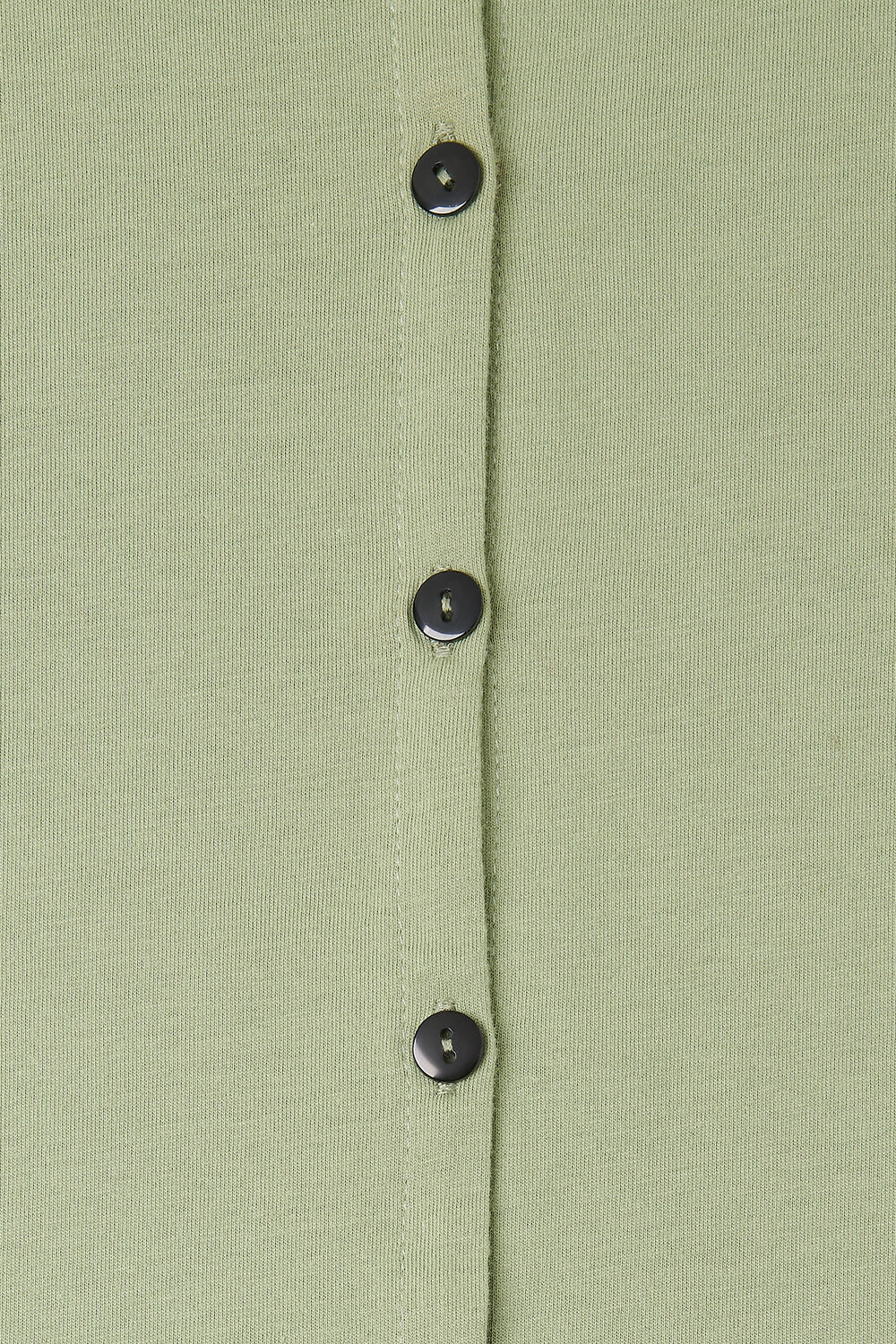 Sage Green Round Neck Button Up Tee
