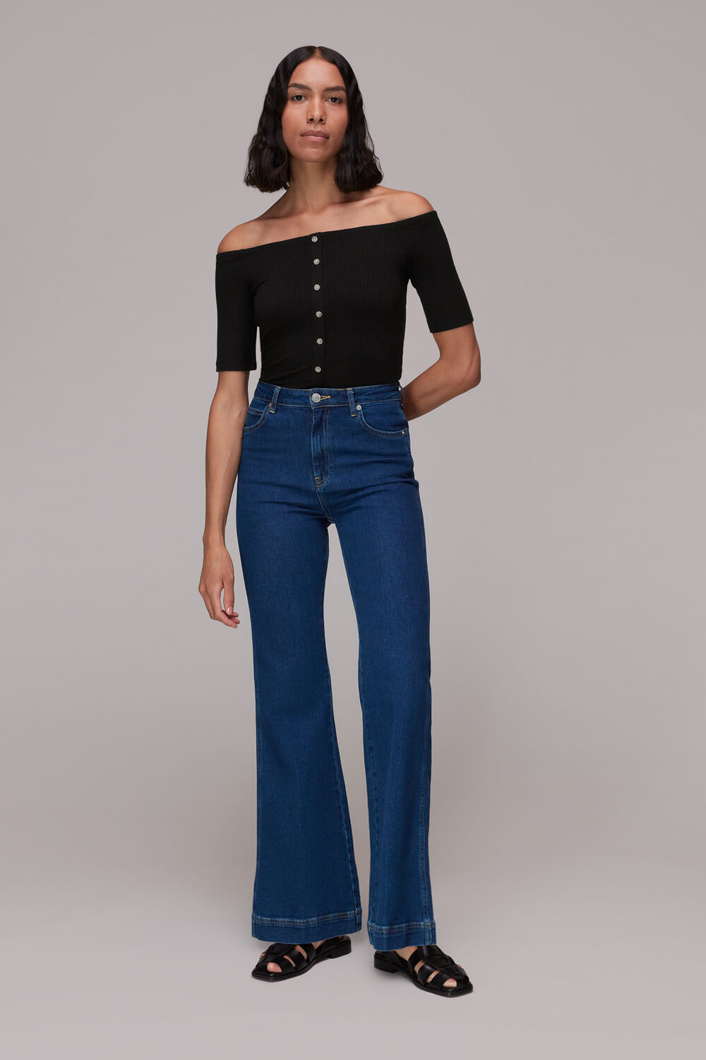 Black Rumi Ribbed Bardot