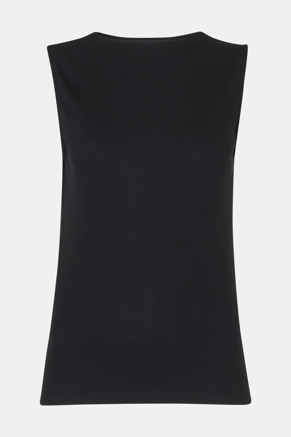 High Neck Rib Detail Tee
