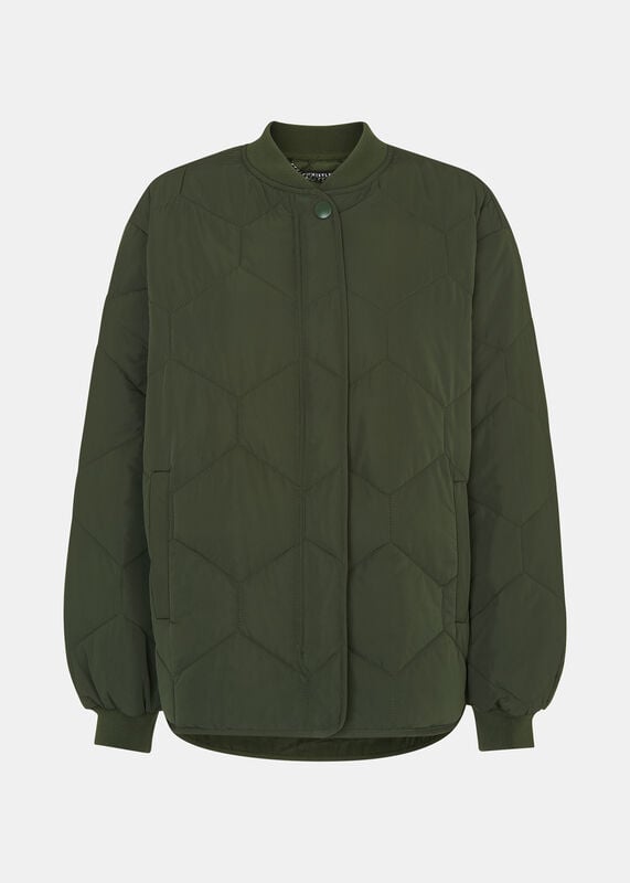 Khaki Ida Short Quilted Coat