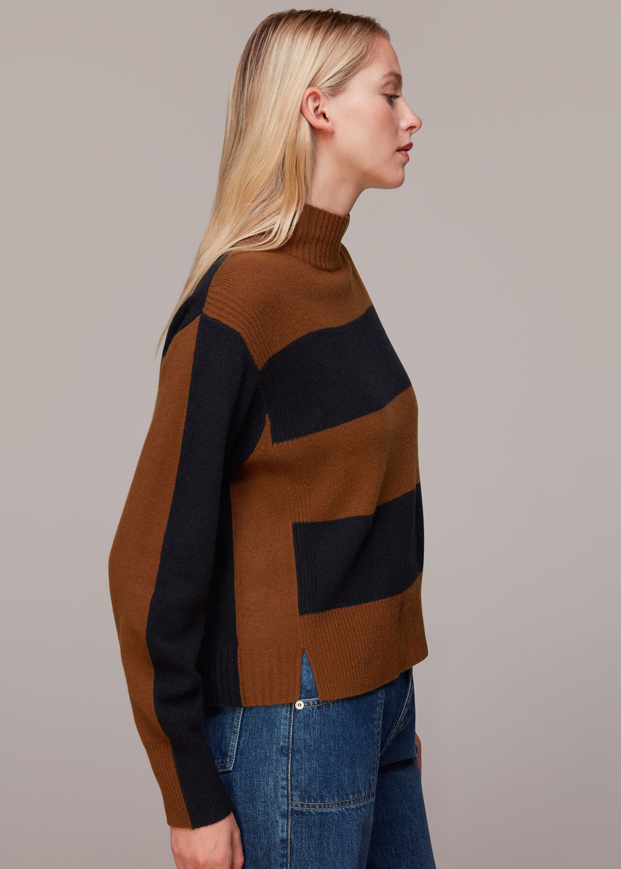 Colour Block Wool Jumper