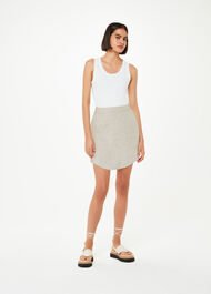 Curved Hem Linen Skirt