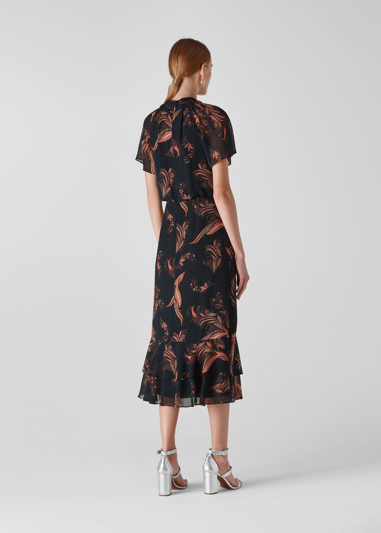 Rose Paisley Leaf Dress Black/Multi