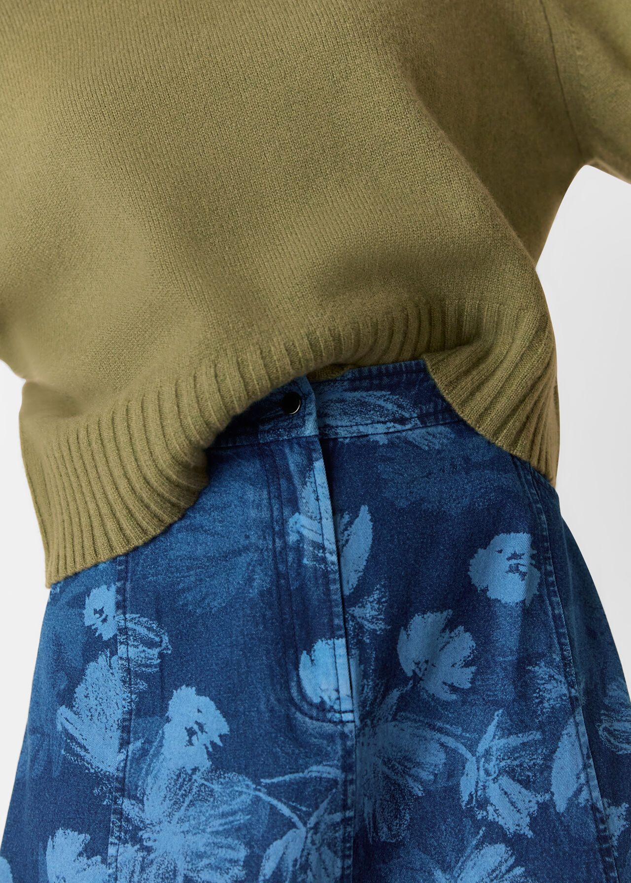 Chalk Print Midi Skirt