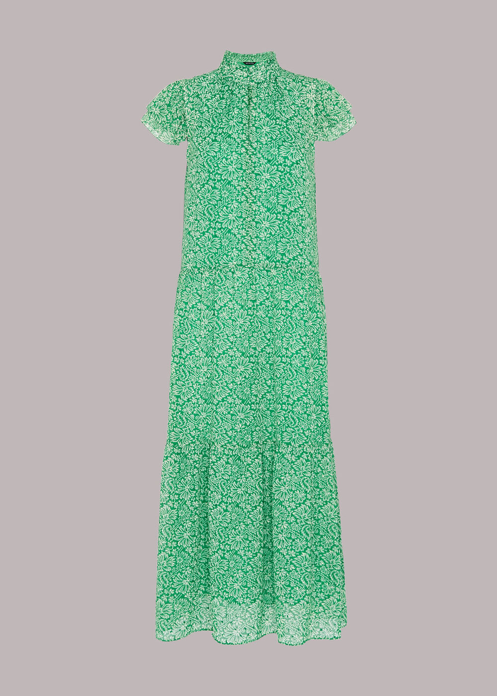Indo Floral Print Tiered Dress