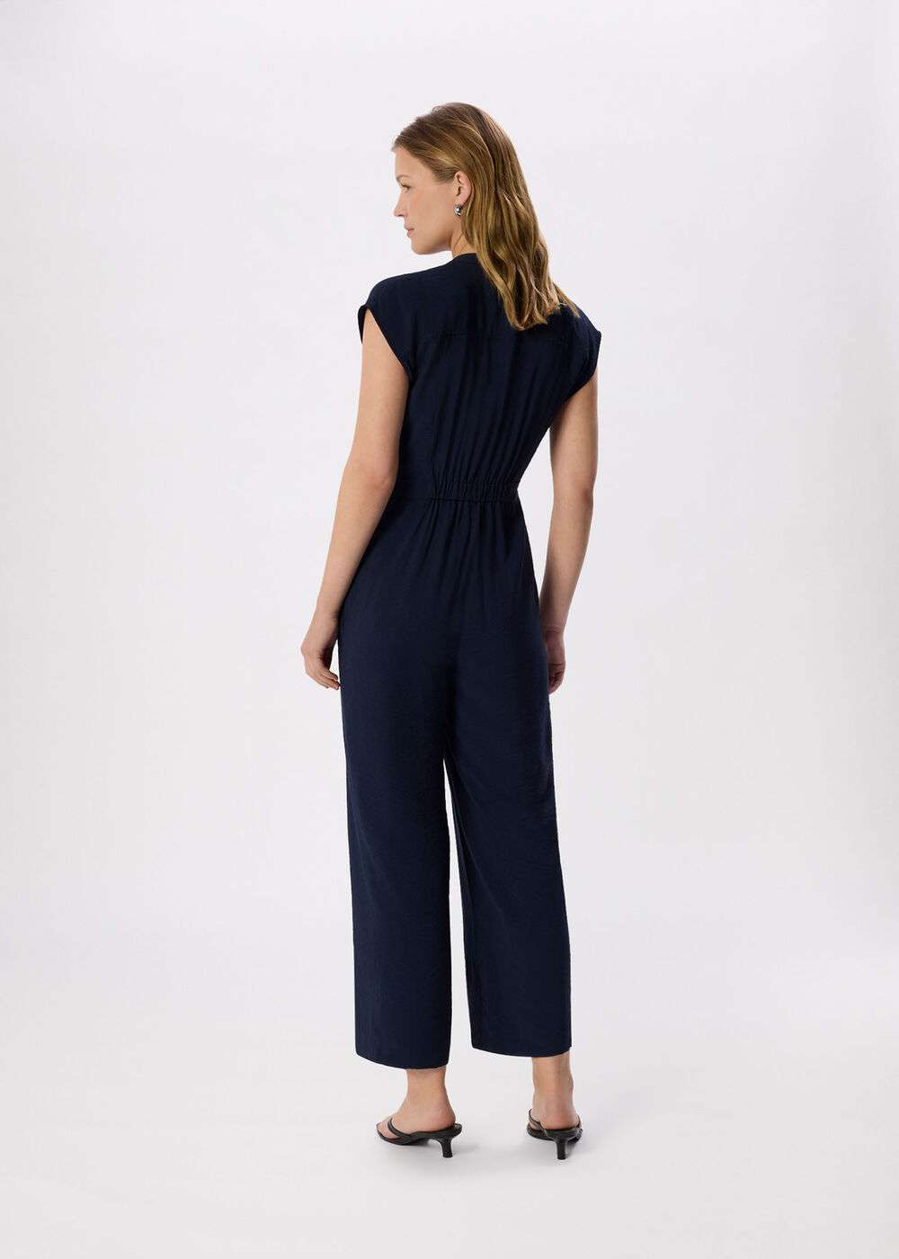 Petite Sleeveless Drawstring Jumpsuit